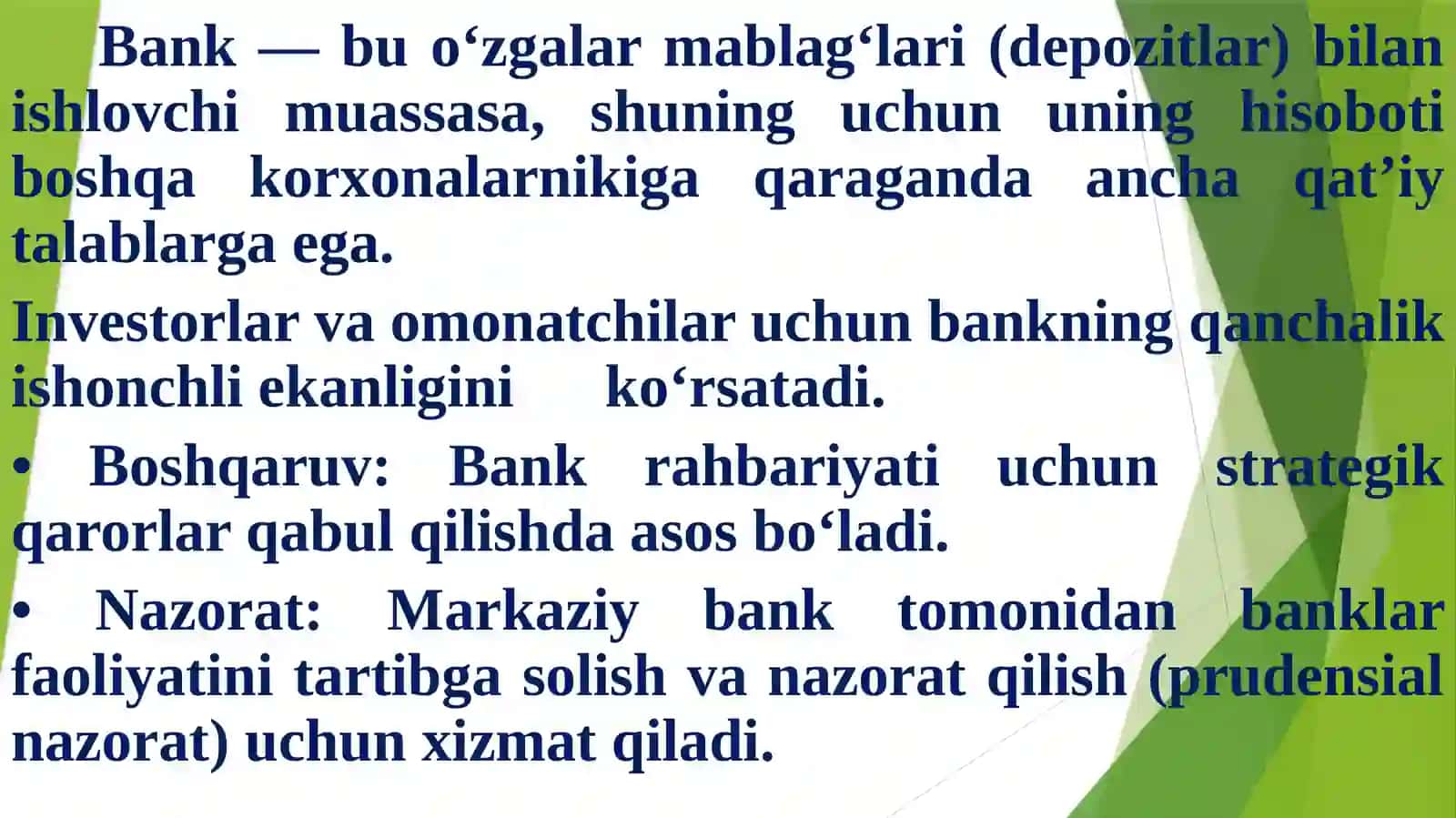 Banklarda moliyaviy hisobni tashkil qilish 4
