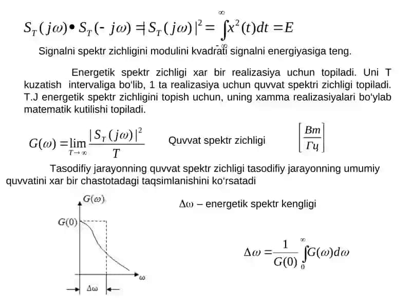 Tasodifiy jarayonlarning energetik spektri 4