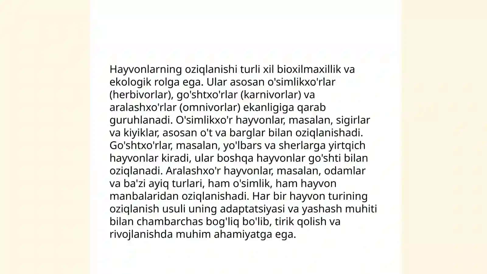 Hayvonot olamining hilma xilligi 4