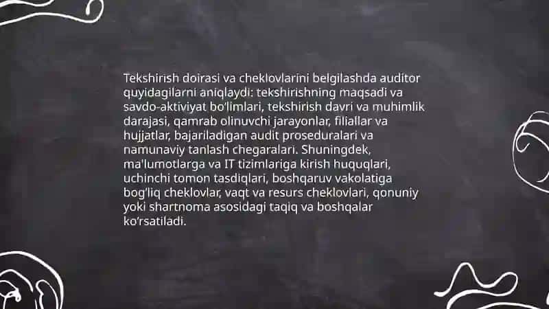 Auditorlik tekshirishni rejalashtirish 4