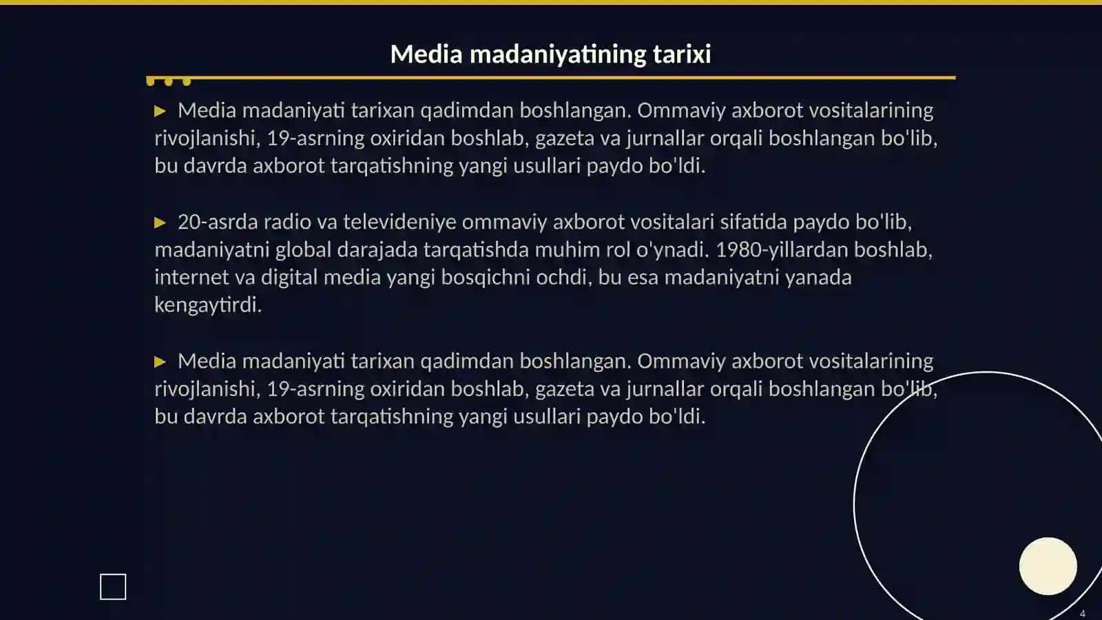 Media madaniyat tushunchasi 4