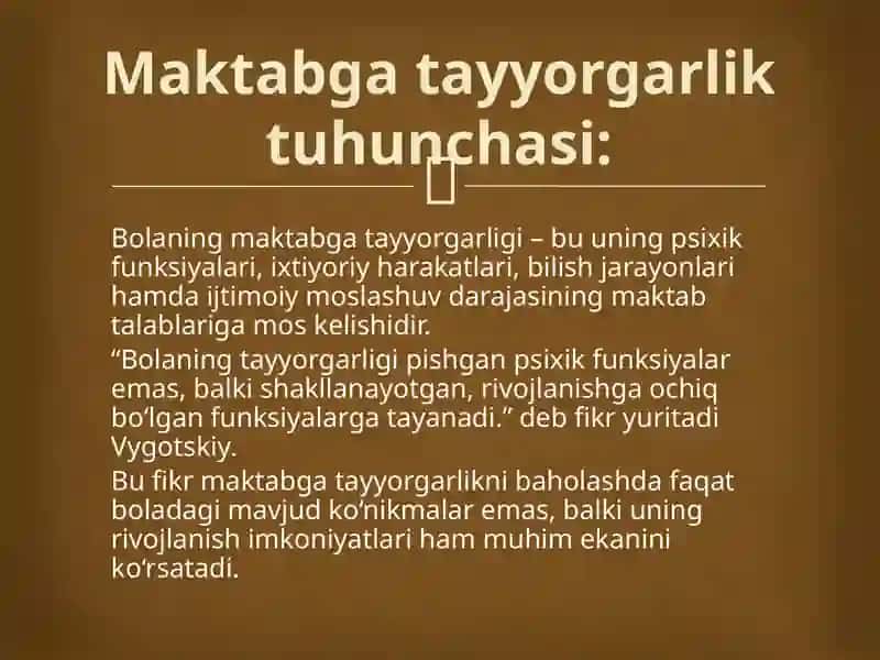 Bolamaktabga tayyorligining psixodiognostikasi 4