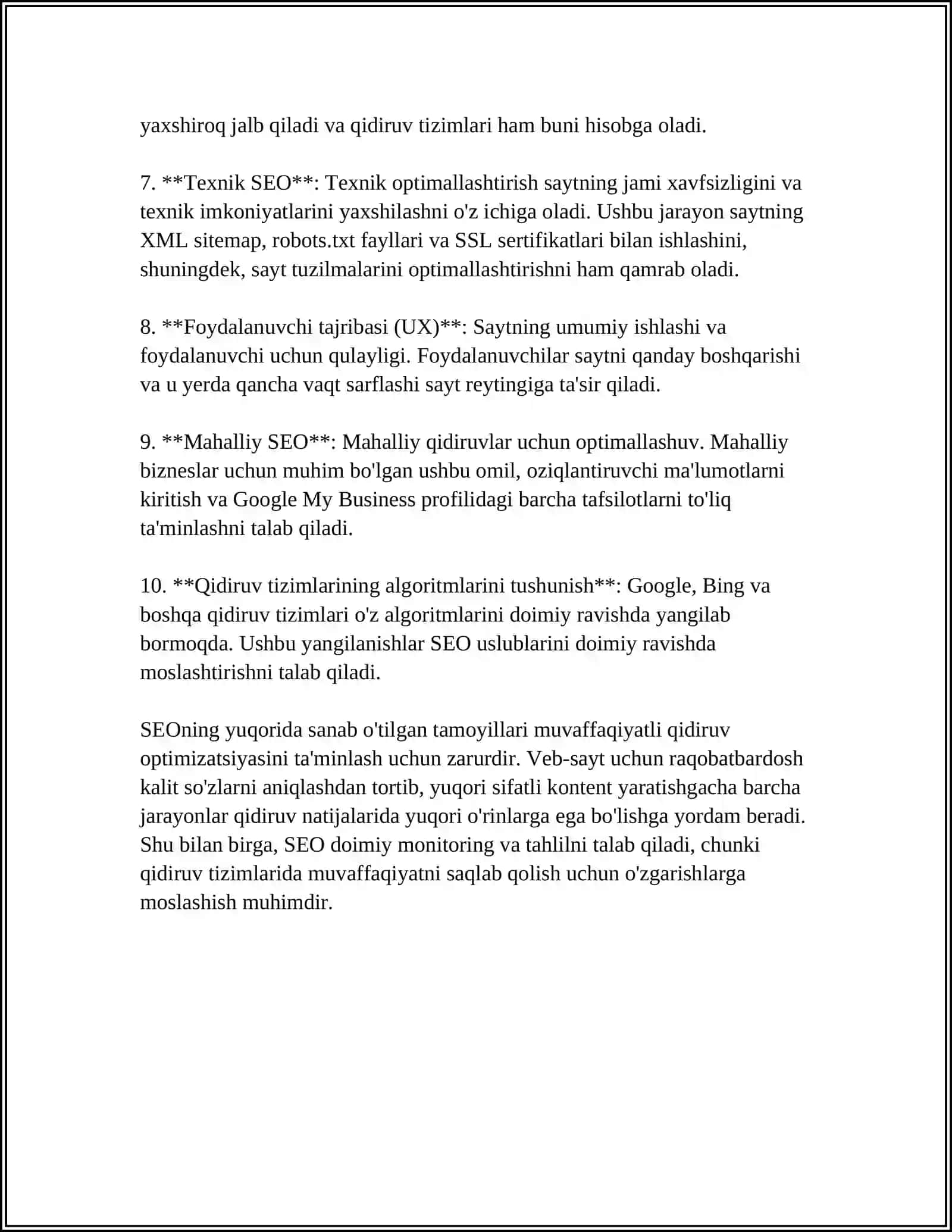 WEB SAYTLARNING SEO ASOSLARI VA DIZAYN BILAN INTEGRATSIYASI 4