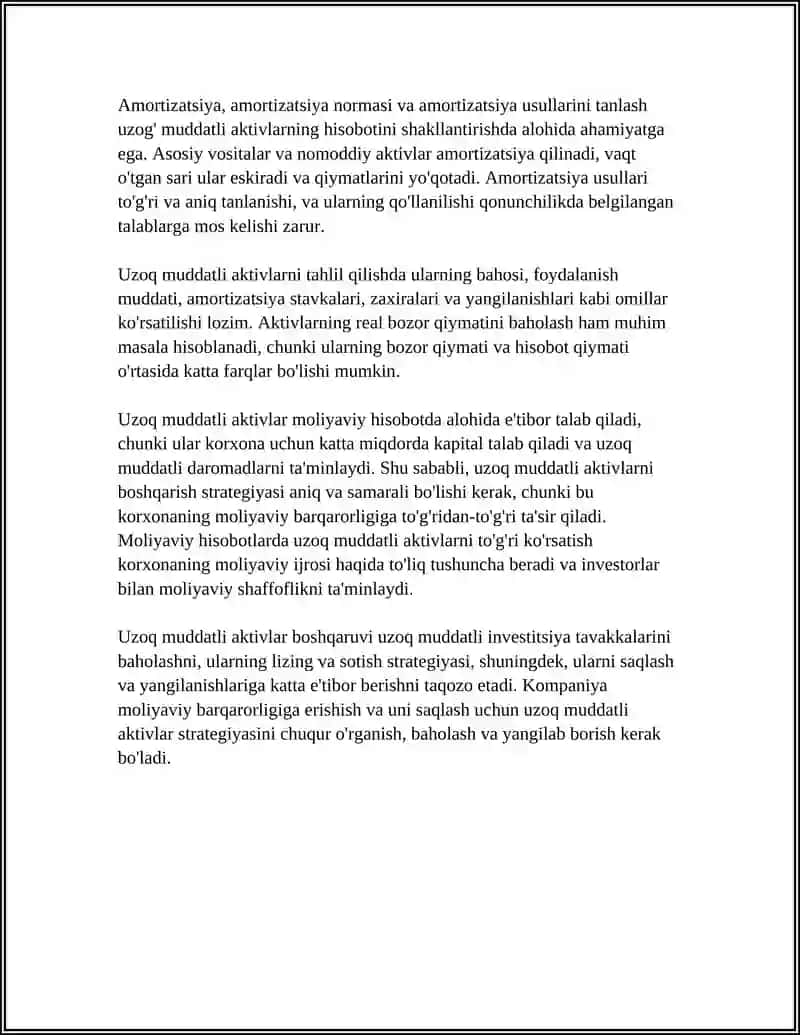 Uzoq muddatli aktivlar hisobi 4