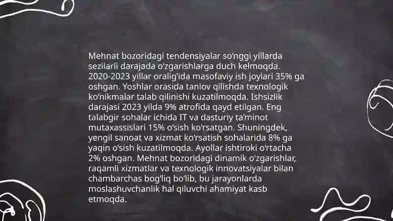 Ishsizlik darajasini statistik o‘rganish: mehnat bozori tendensiyalari va ularning iqtisodiy ta’siri 4