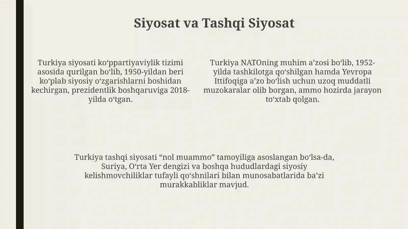 Turkiya: Asosiy Ma'lumotlar 4