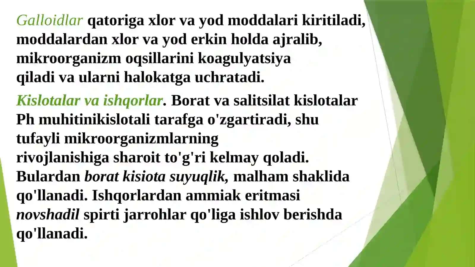 Antiseptik va dezinfeksiya lovçi moddalar 4
