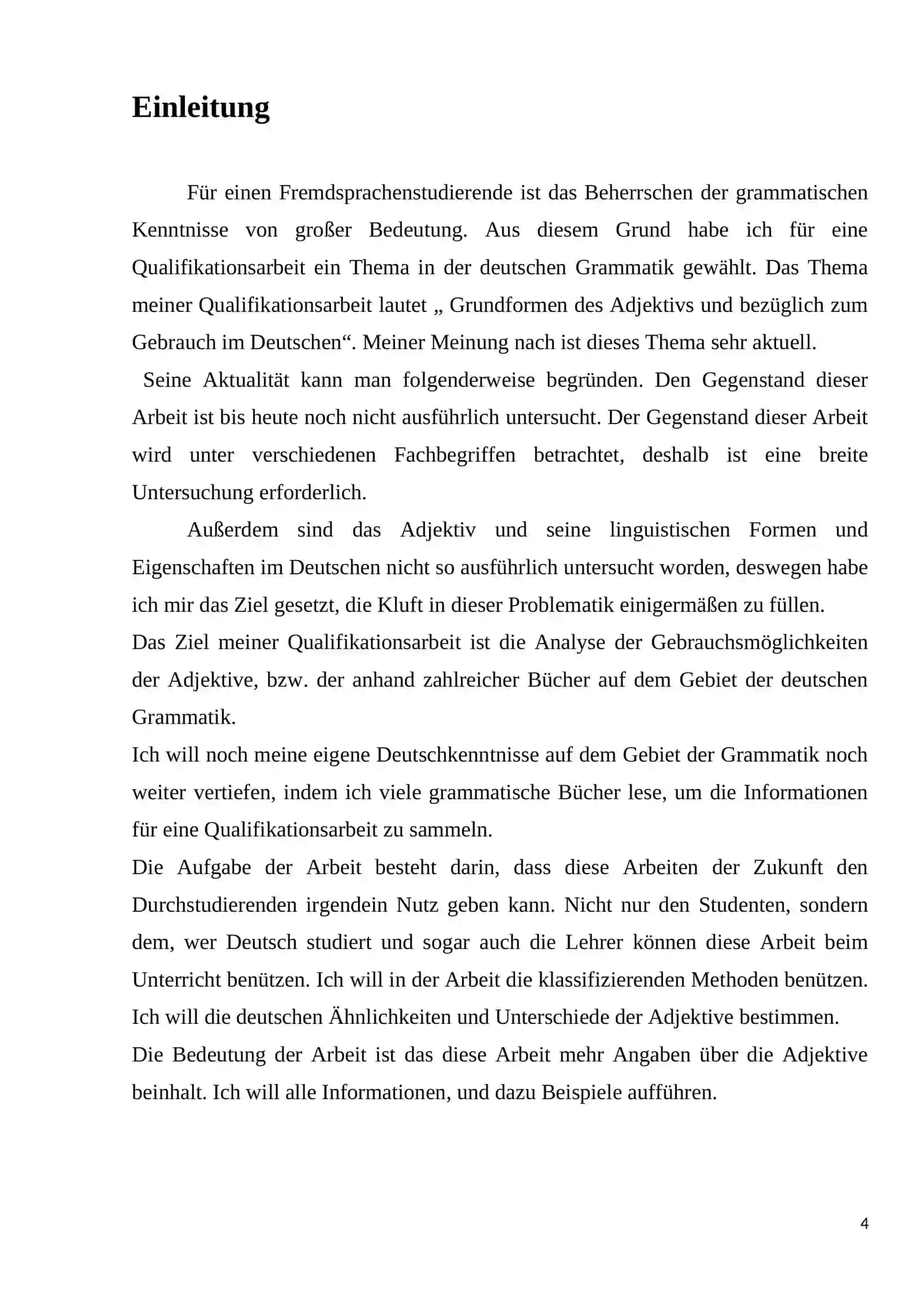 DIE GRUNDFORMEN DER ADJEKTIVE UND IHR GEBRAUCH IM DEUTSCHEN 4
