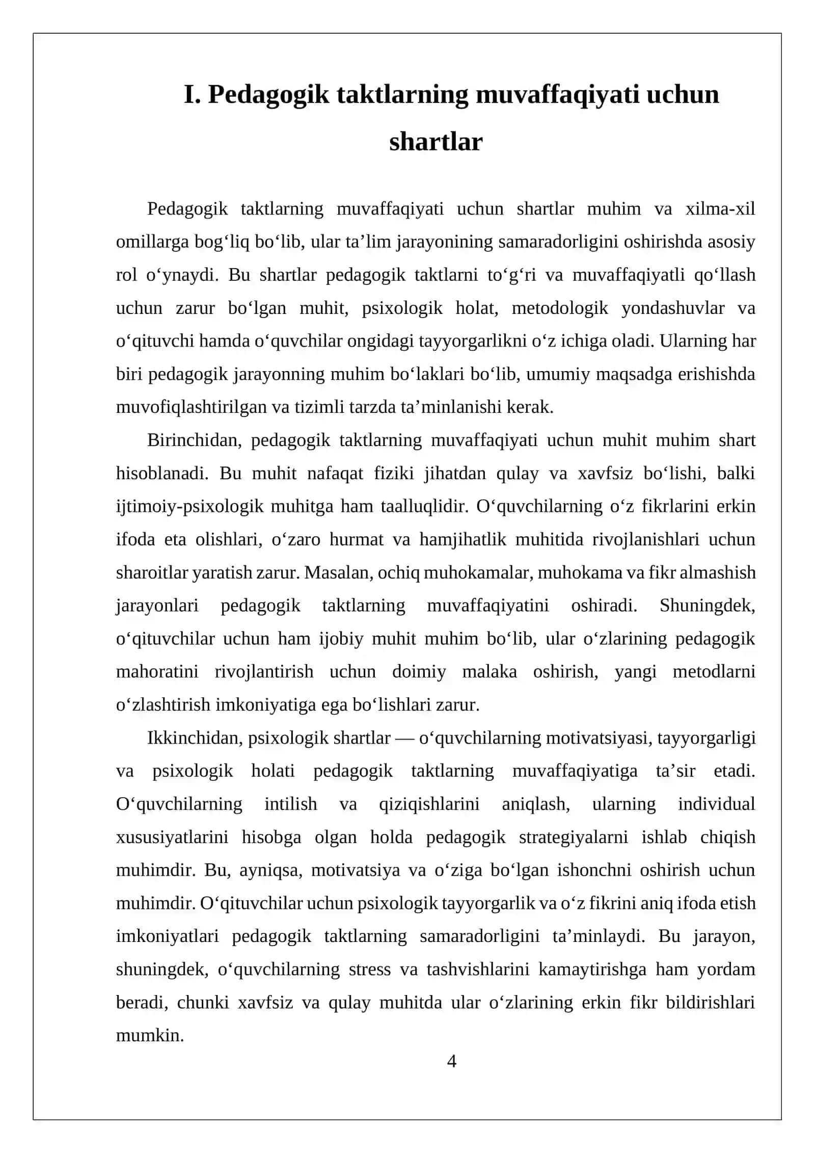 PEDOGOGIK TAKTNI QULLASH SHARTLARI 4