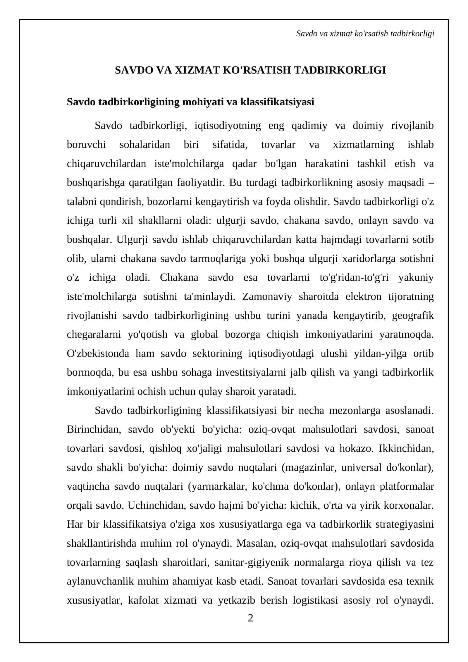 Tadbirkorlik turlari 4