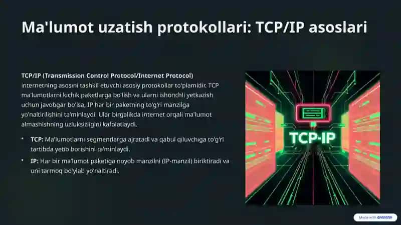 Internet tarmog'i va uning tashkil etish 4
