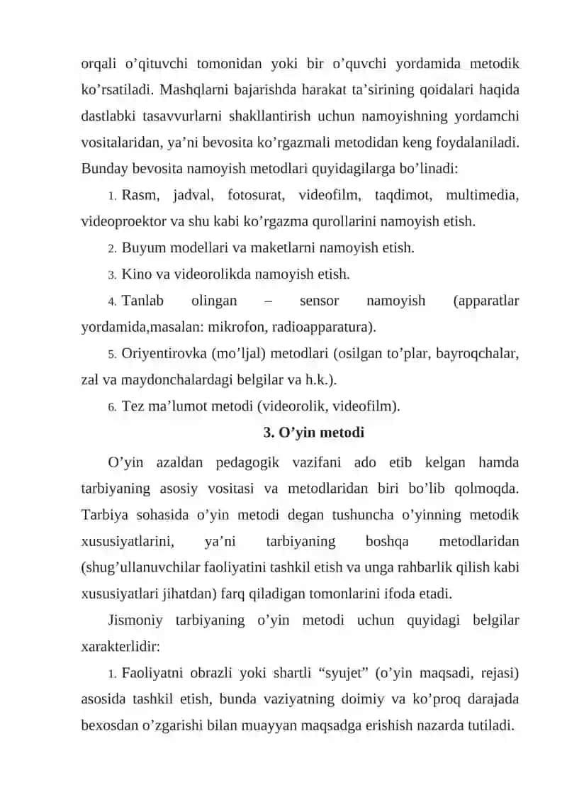 Jismoniy xususiyatlarni shakllantirish metodi 4