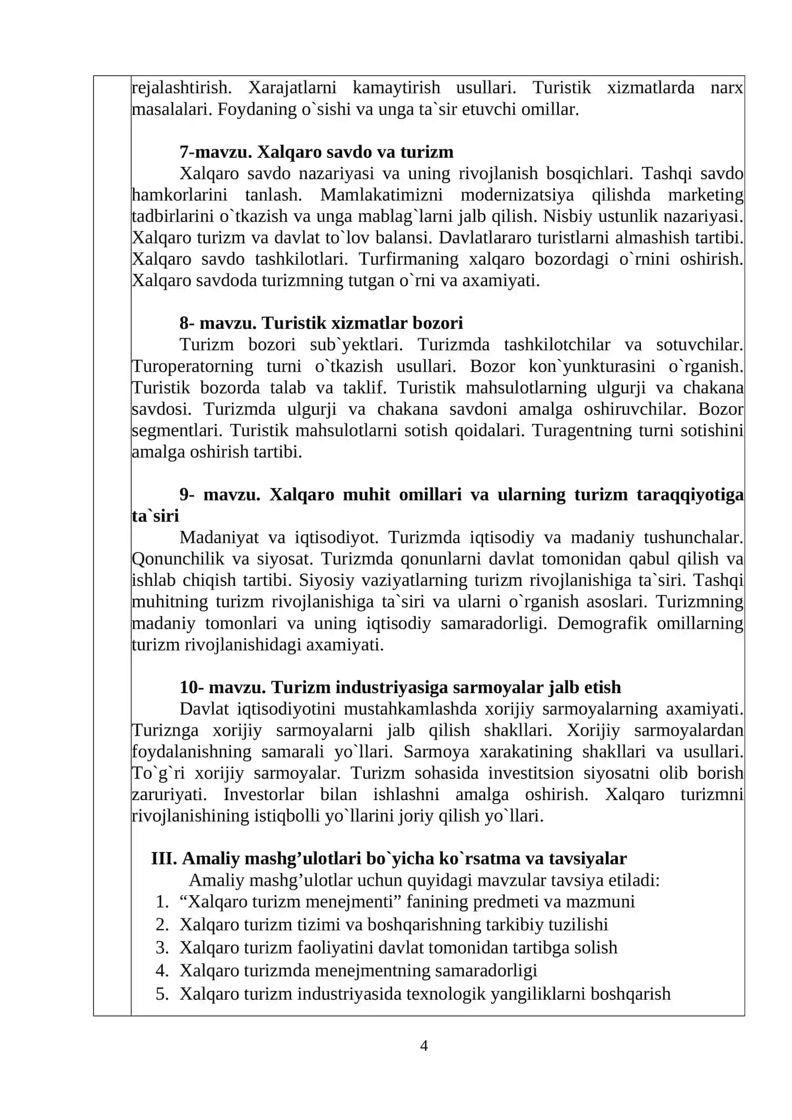 Xalqaro Turizm Menejmenti 4