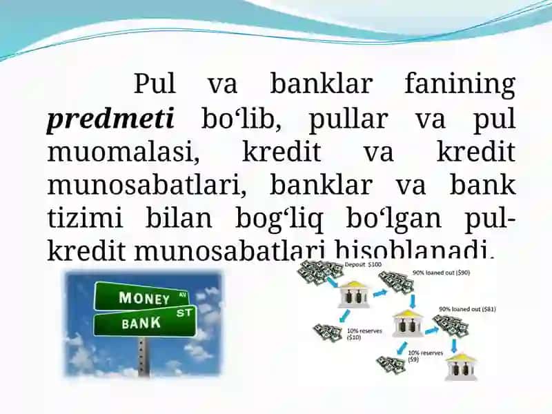 Pul va banklar” faniga kirish 4