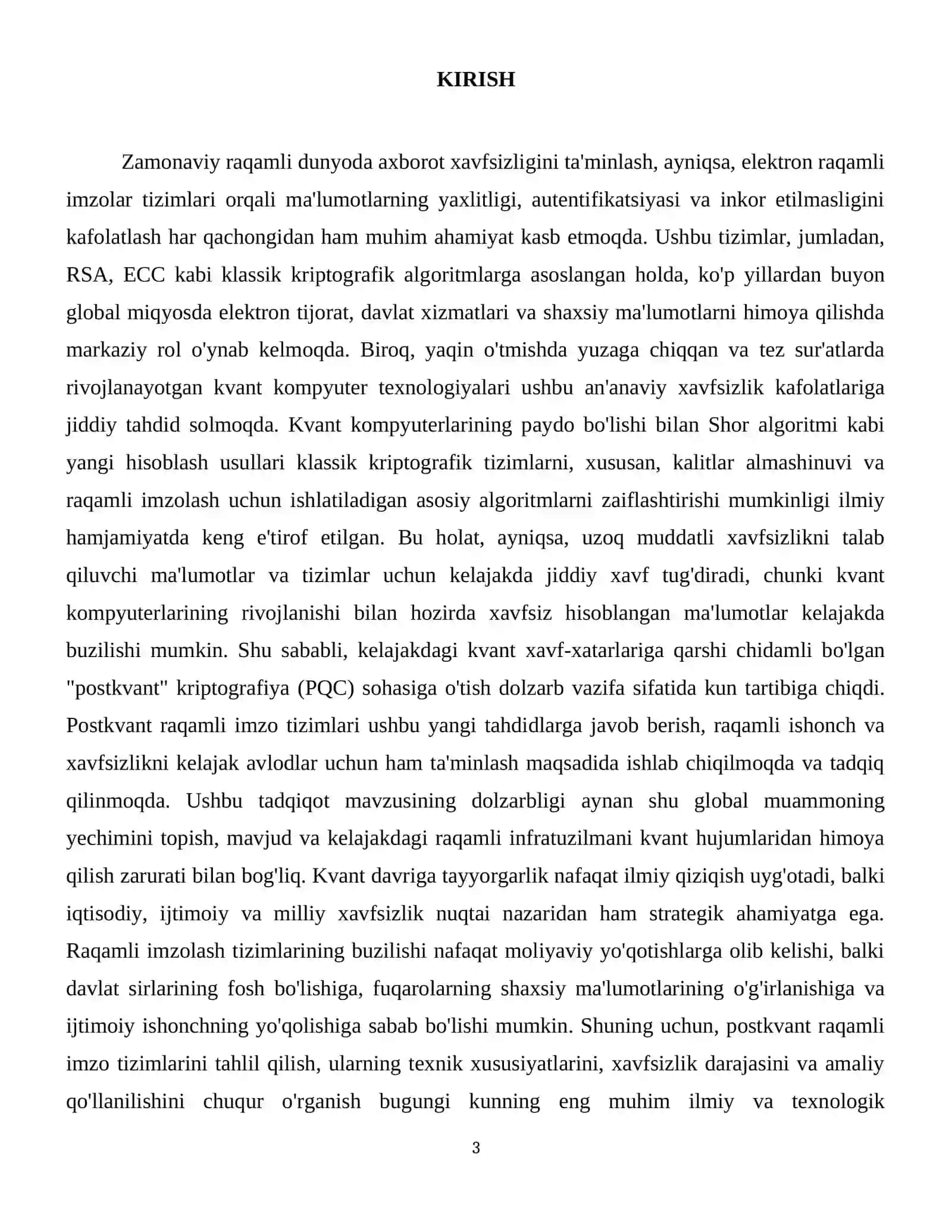 Postkvant elektron raqamli imzo tizimlarining tahlili. 4