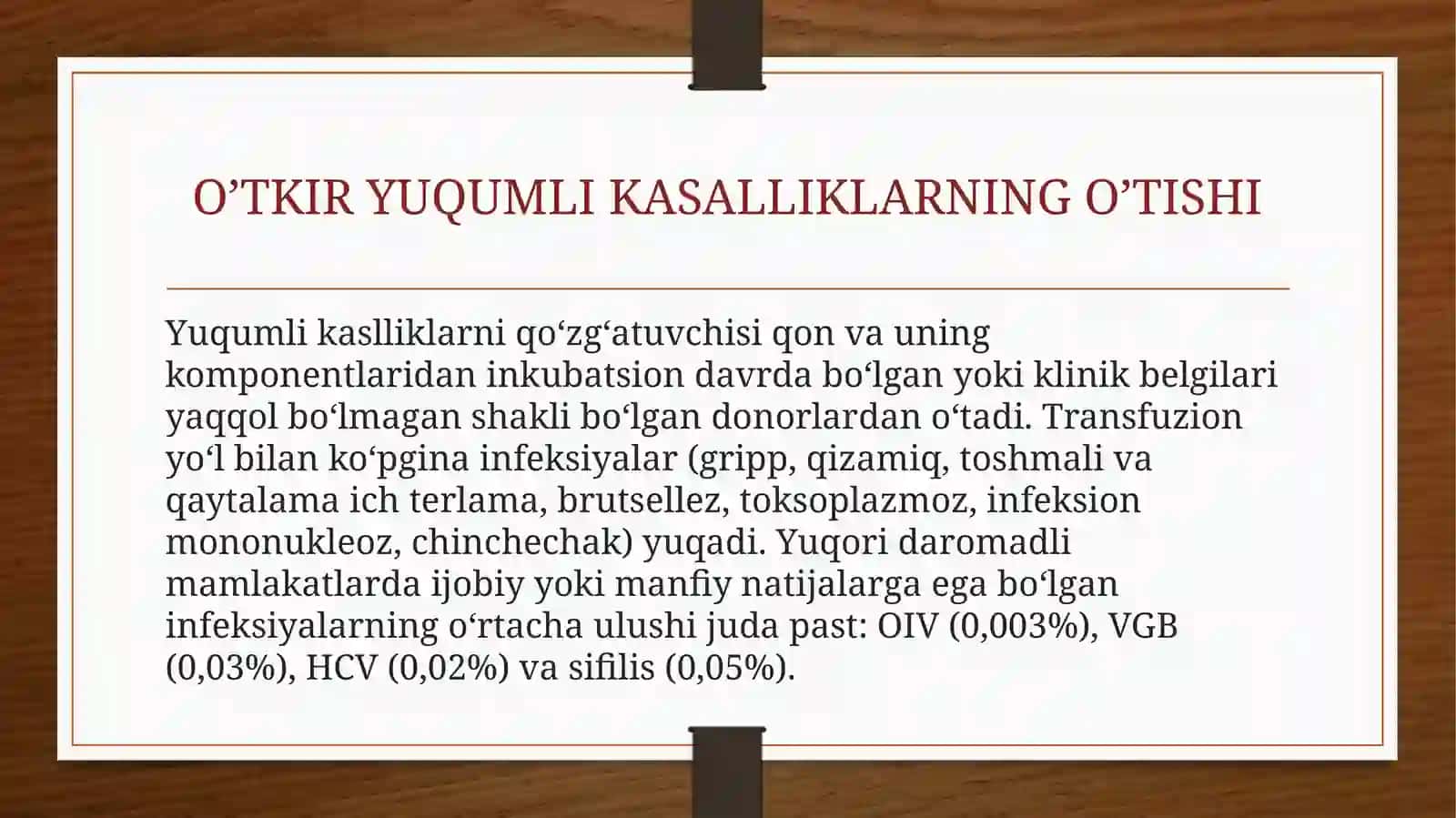 QON QUYISH PAYTIDA INFEKSIONASORATLARI: SABABLARI, KLINIKASI, TASHXISI VA OLDINI OLISH 4