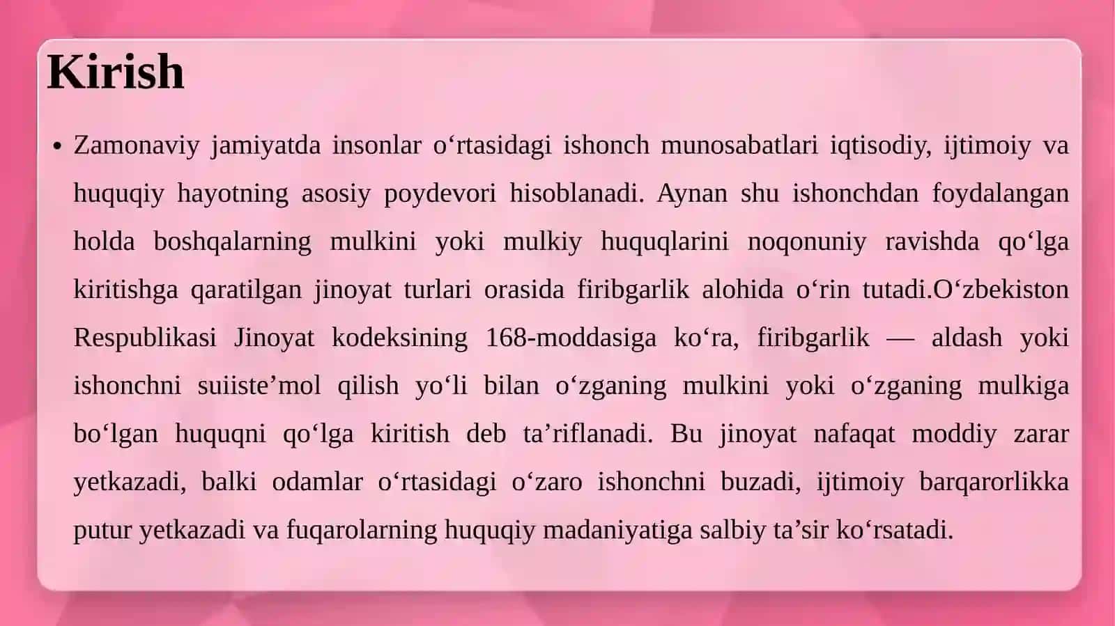 Firibgarlik va boshqa talon-toroj shakllari 4