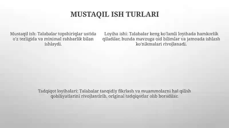 Talabalarning Mustaqil Ishlarini Tashkil Etish 4
