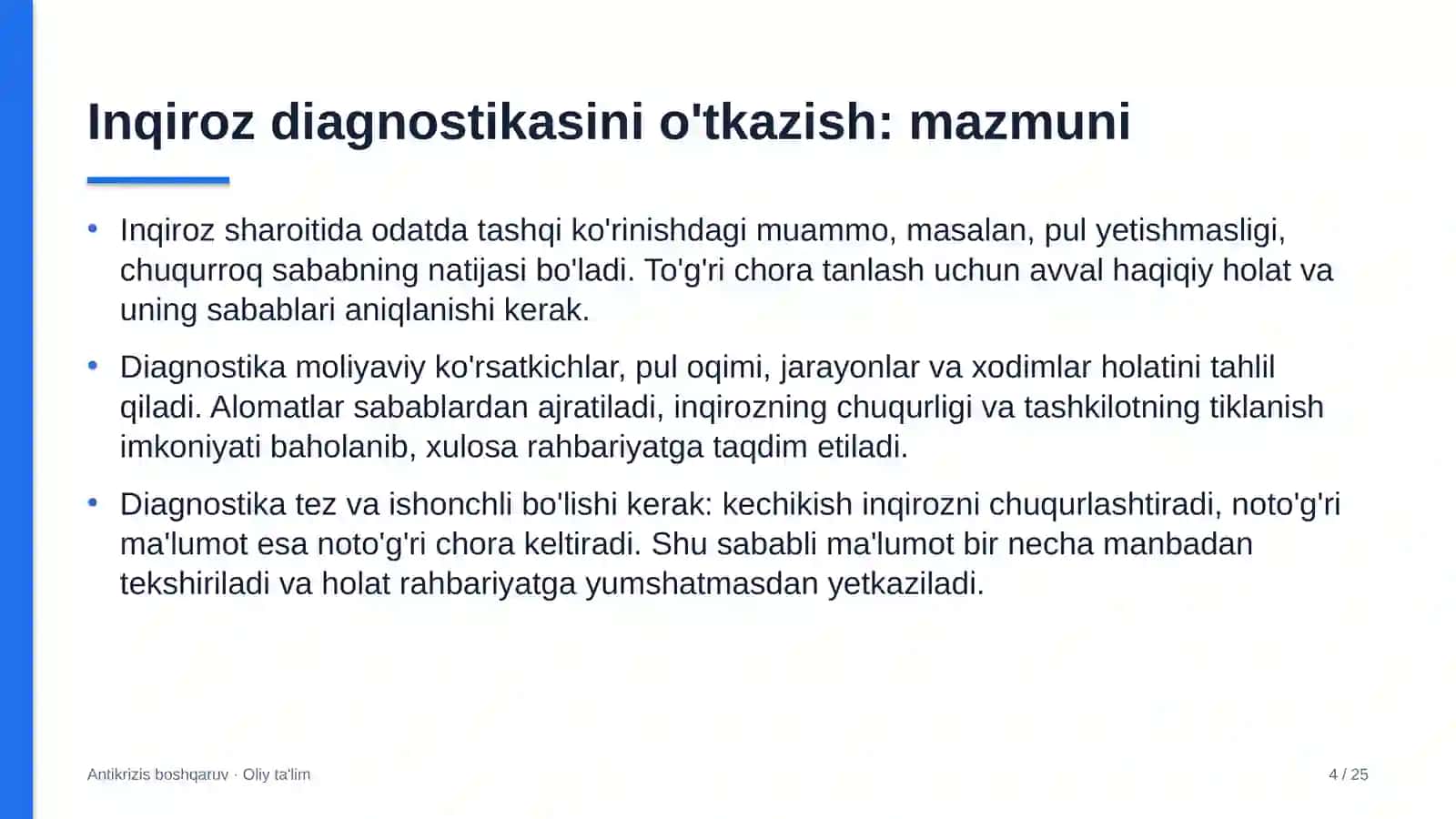 ekspeditorlik kompaniyalarida inqiroz diagnostikasini o'tkazish 1811 4