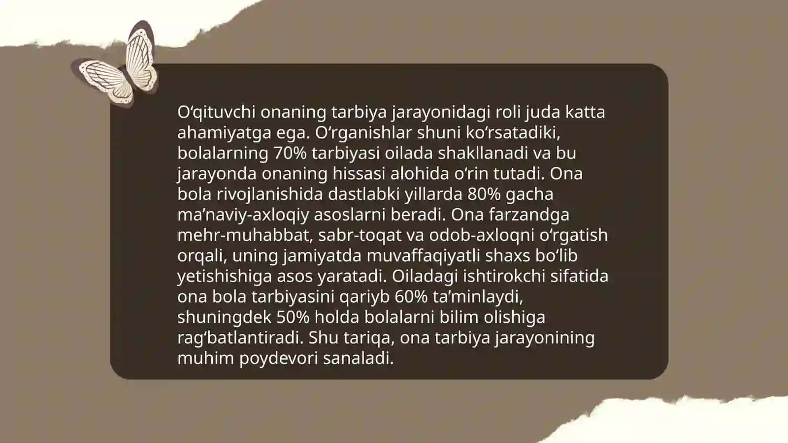 Onaning jamiyatdagi o'rni 4