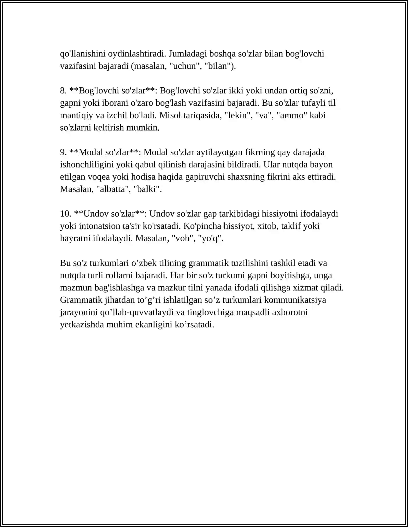 MORFOLOGIYA SO'Z TURKUMLARI 4