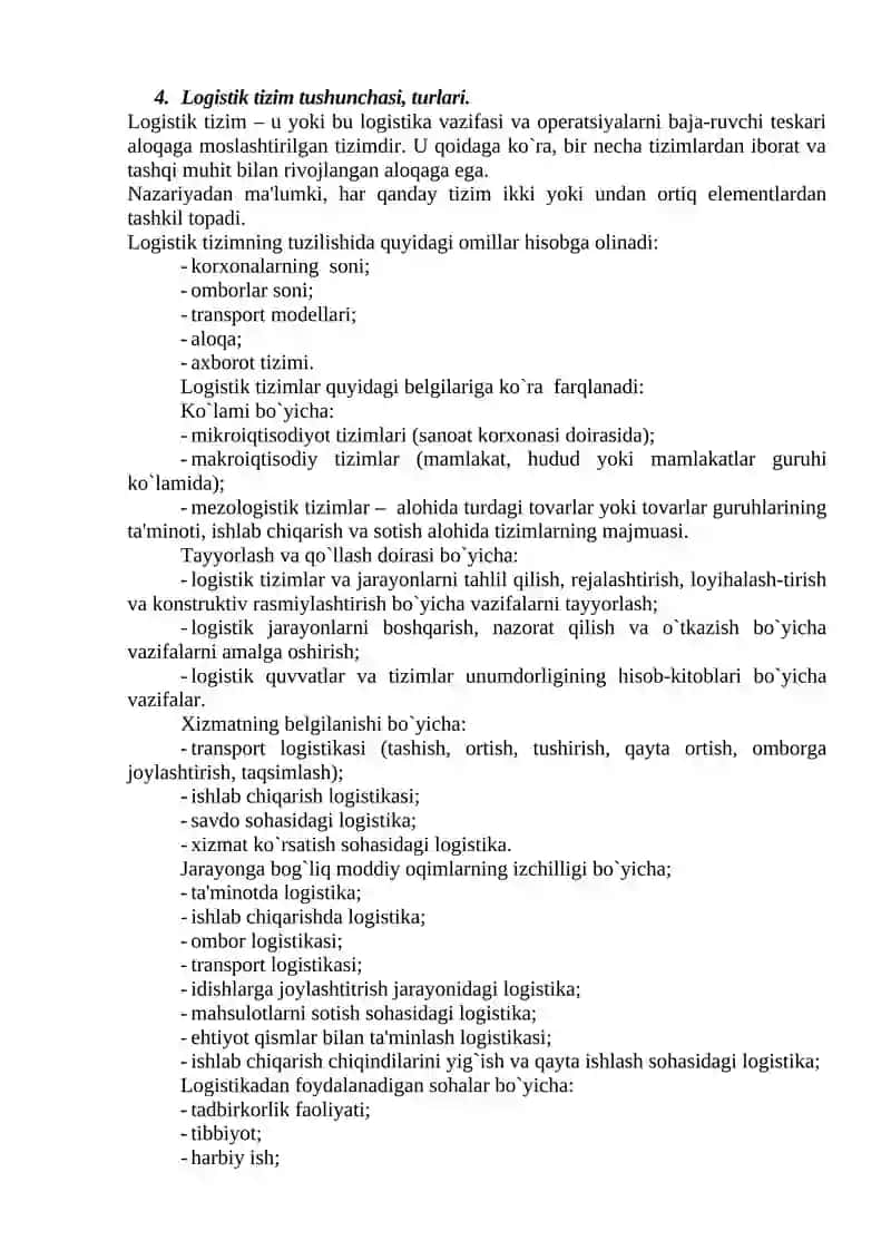 LOGISTIKADA ASOSIY OQIMLAR 4