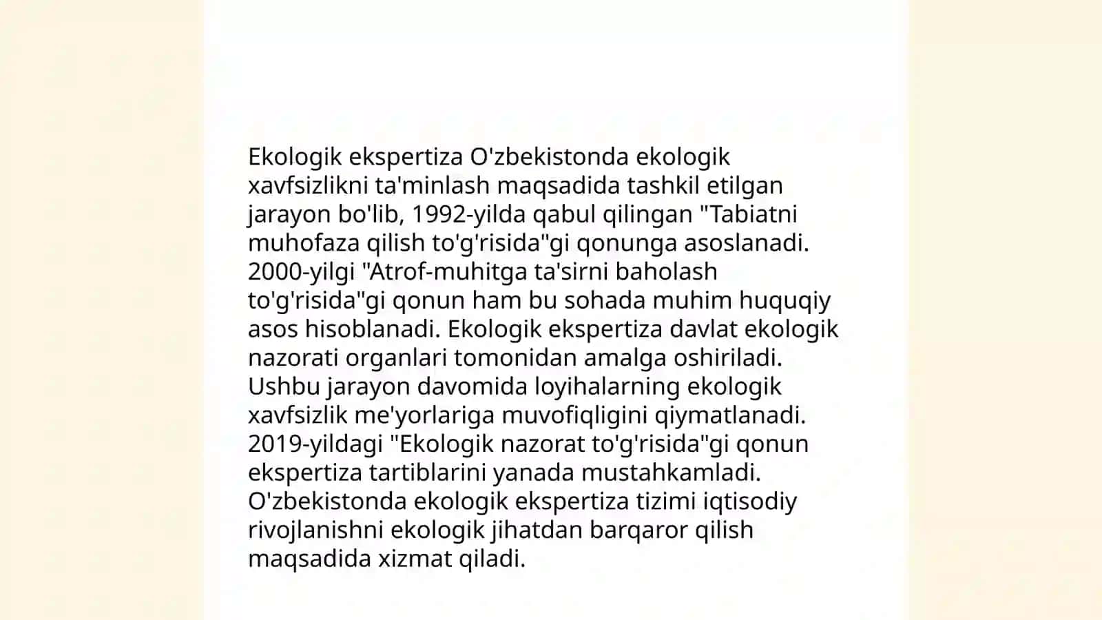 Ekologik ekspertiza toʼgʼrisida tushuncha 4