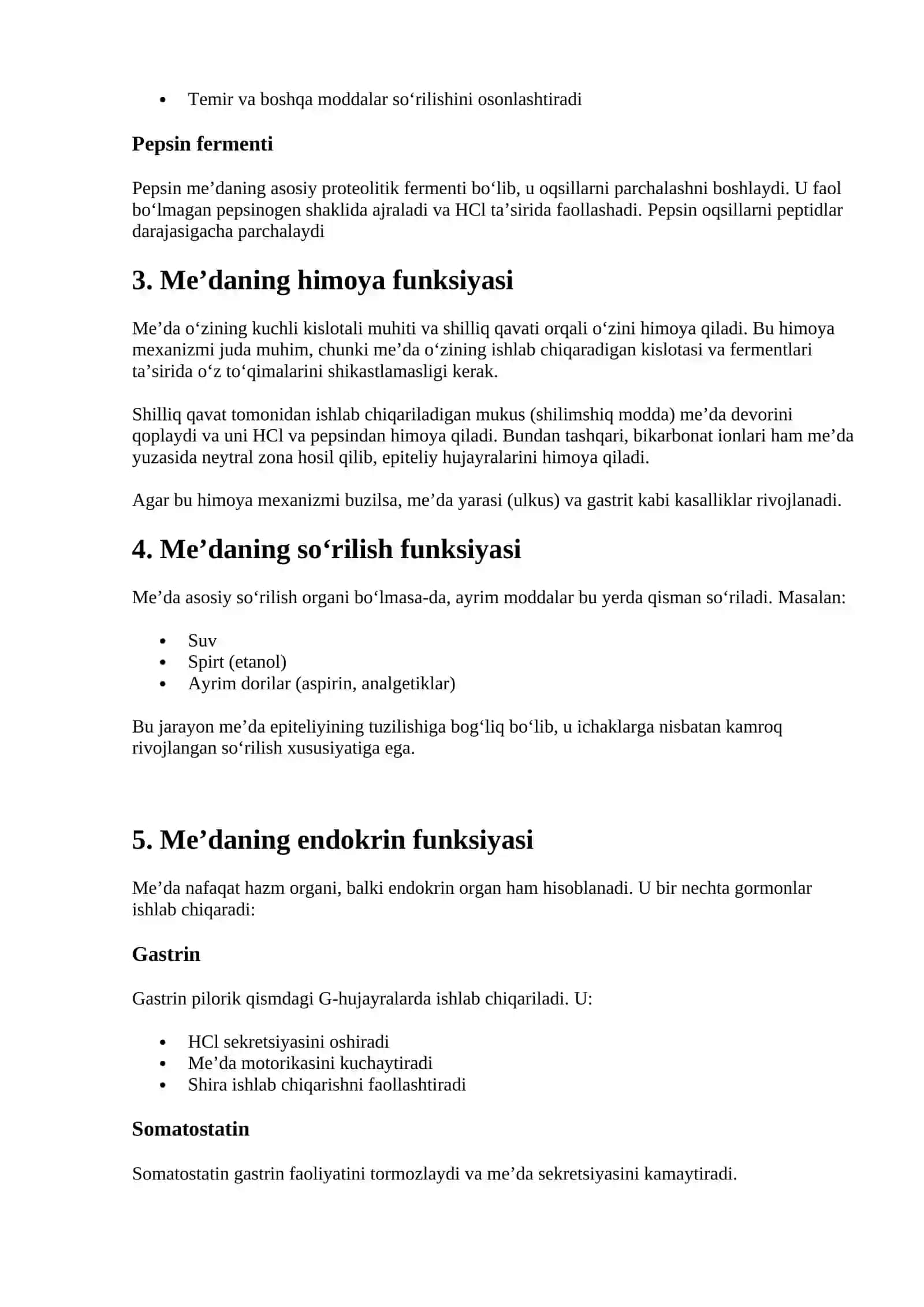 ME’DA FUNKSIYALARI 4
