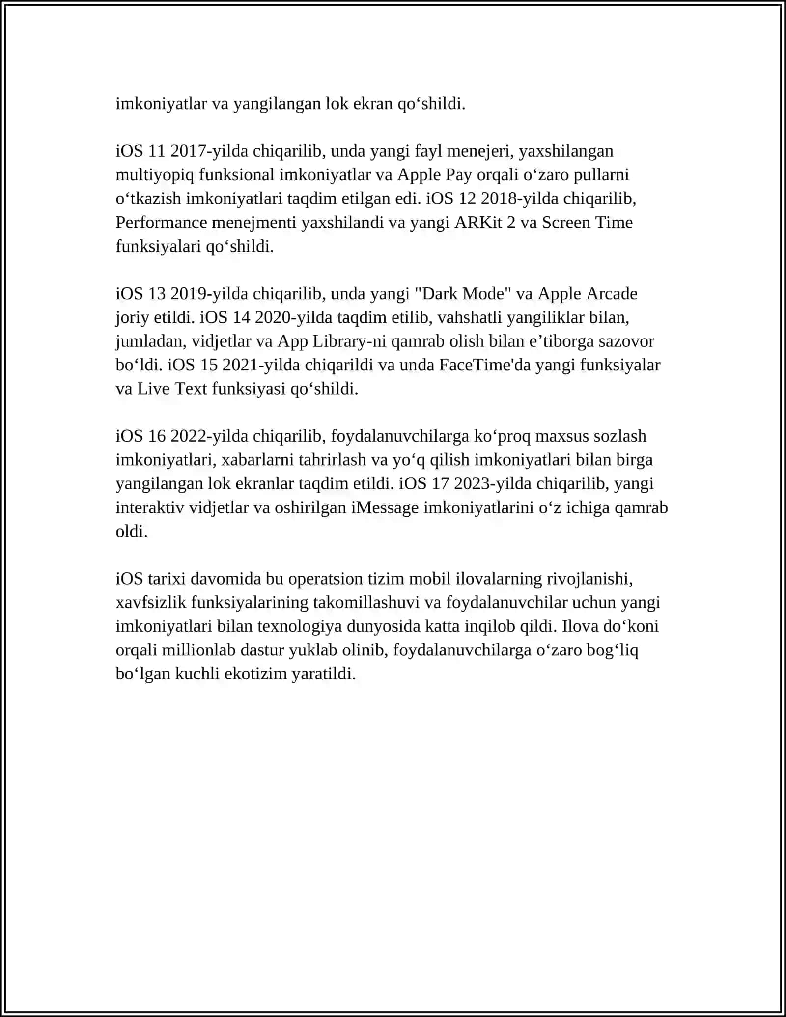 iOS OPERATION TIZIMLARINING RIVOJLANISHI VA ISHLASH PRINSIPI 4