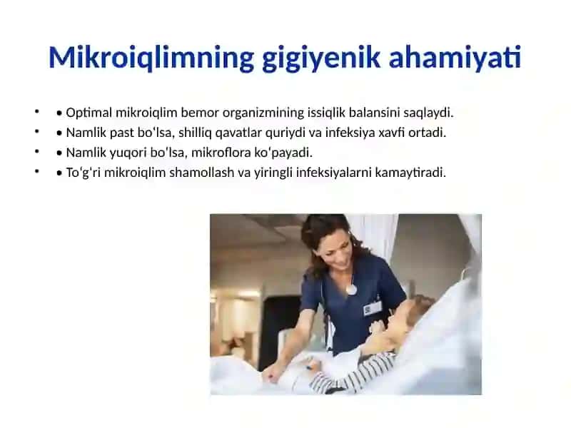 Kasalxonaxonalari mikroiqlimi 4