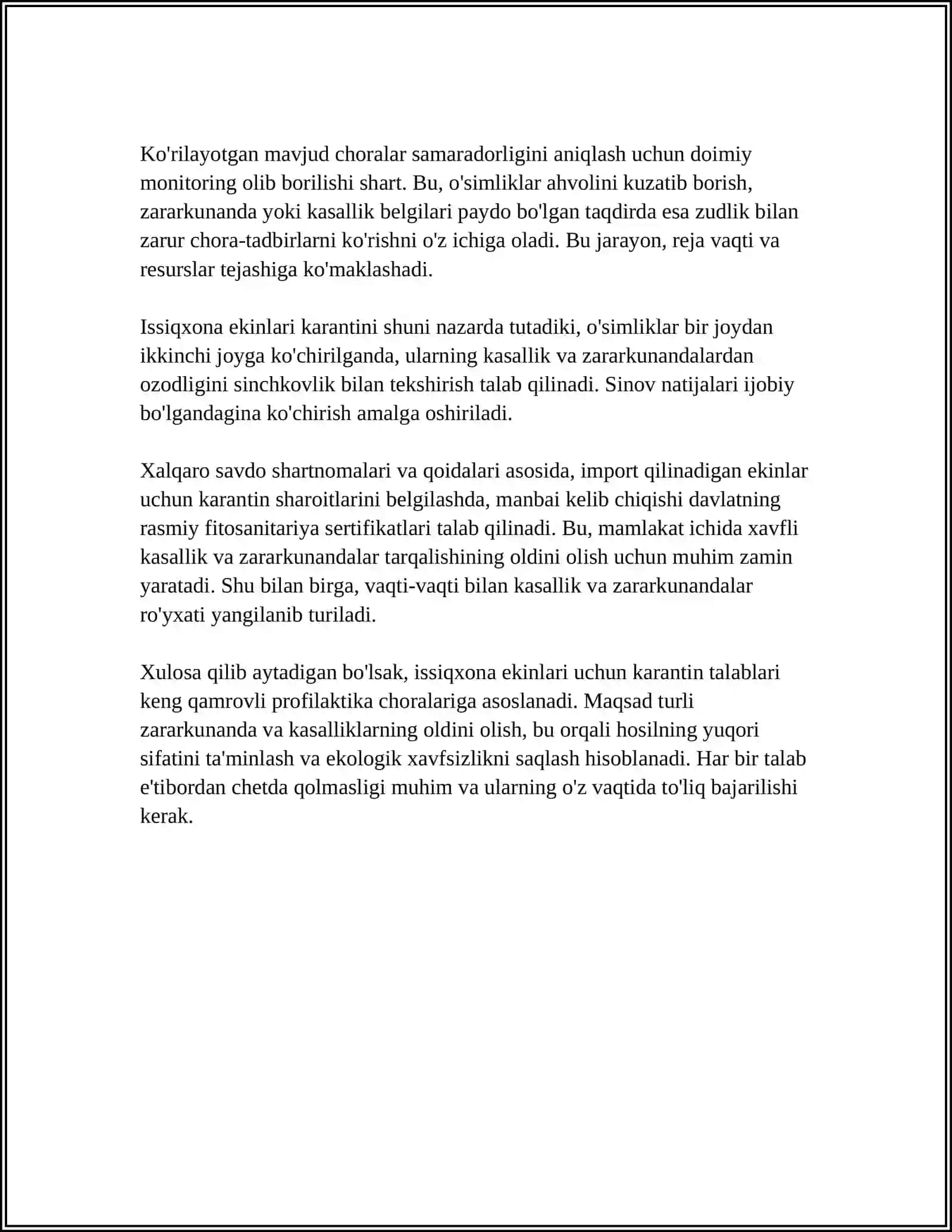 ISSIQXONA EKINLARI KARANTINI 4