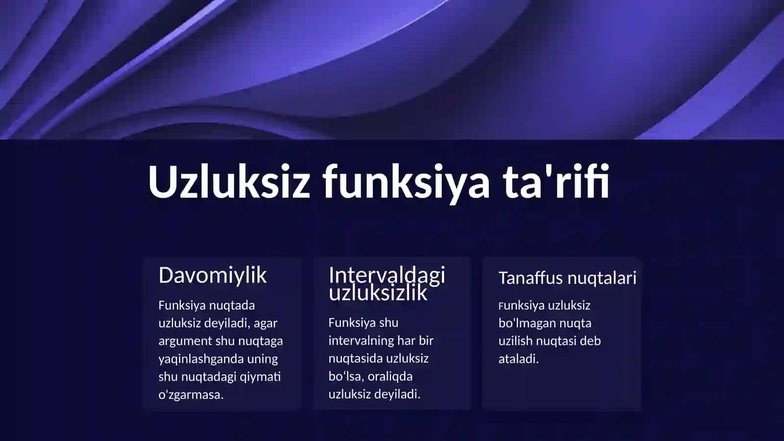 UZLUKSIZ FUNKSIYA 4