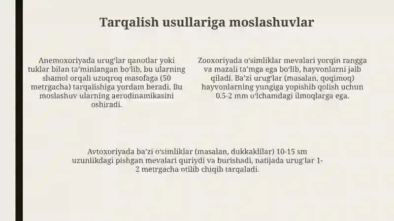Meva va urugʻlarning tarqalish usullari 4
