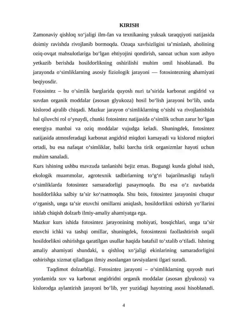 Fotosintez va xosildorlik 4