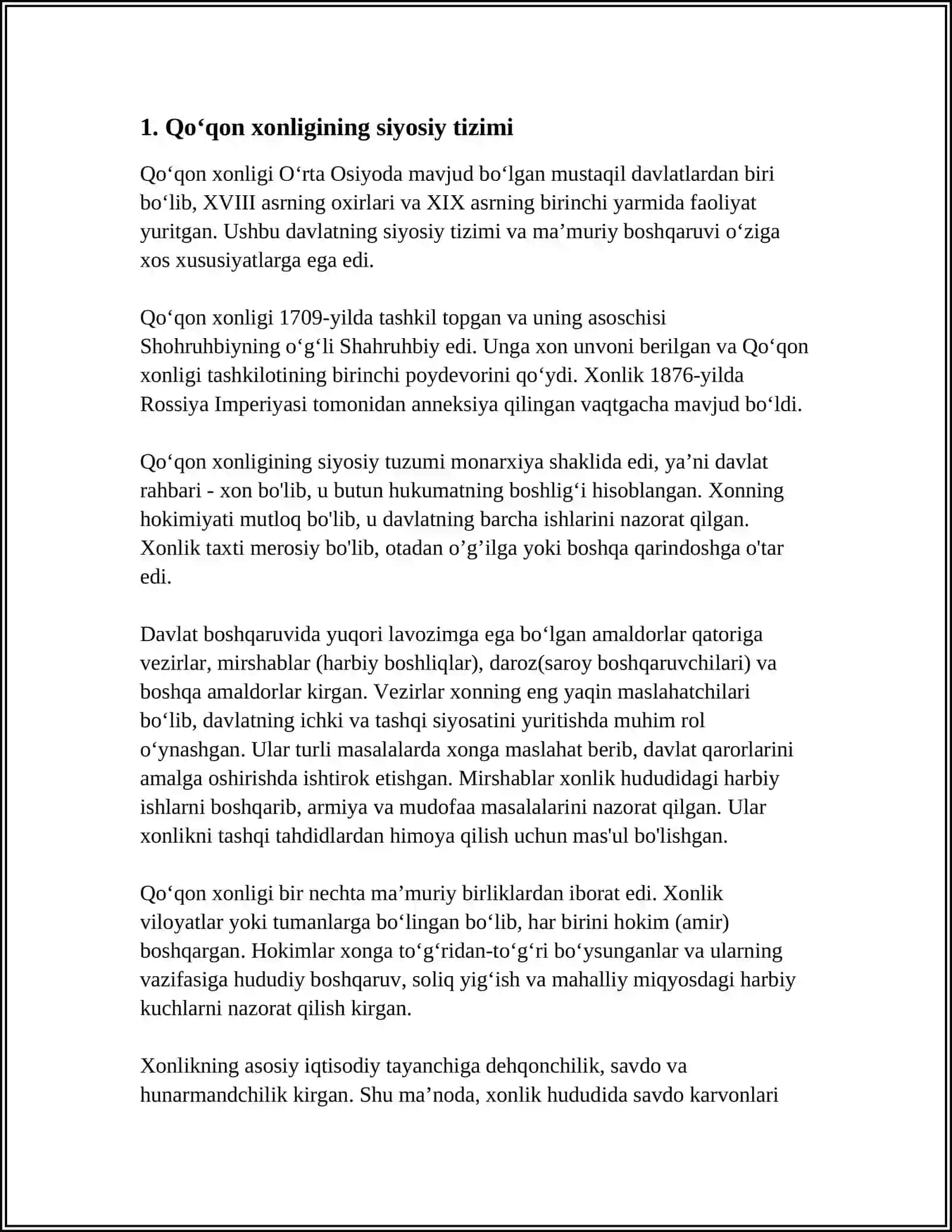 QOʻQON XONLIGIDA DAVLAT MANSABLARI 4