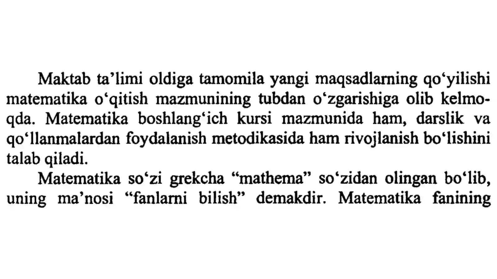 BOSHLANG’ICH SINFLARDA MATEMATIKA O’QITISH METODIKASI 4