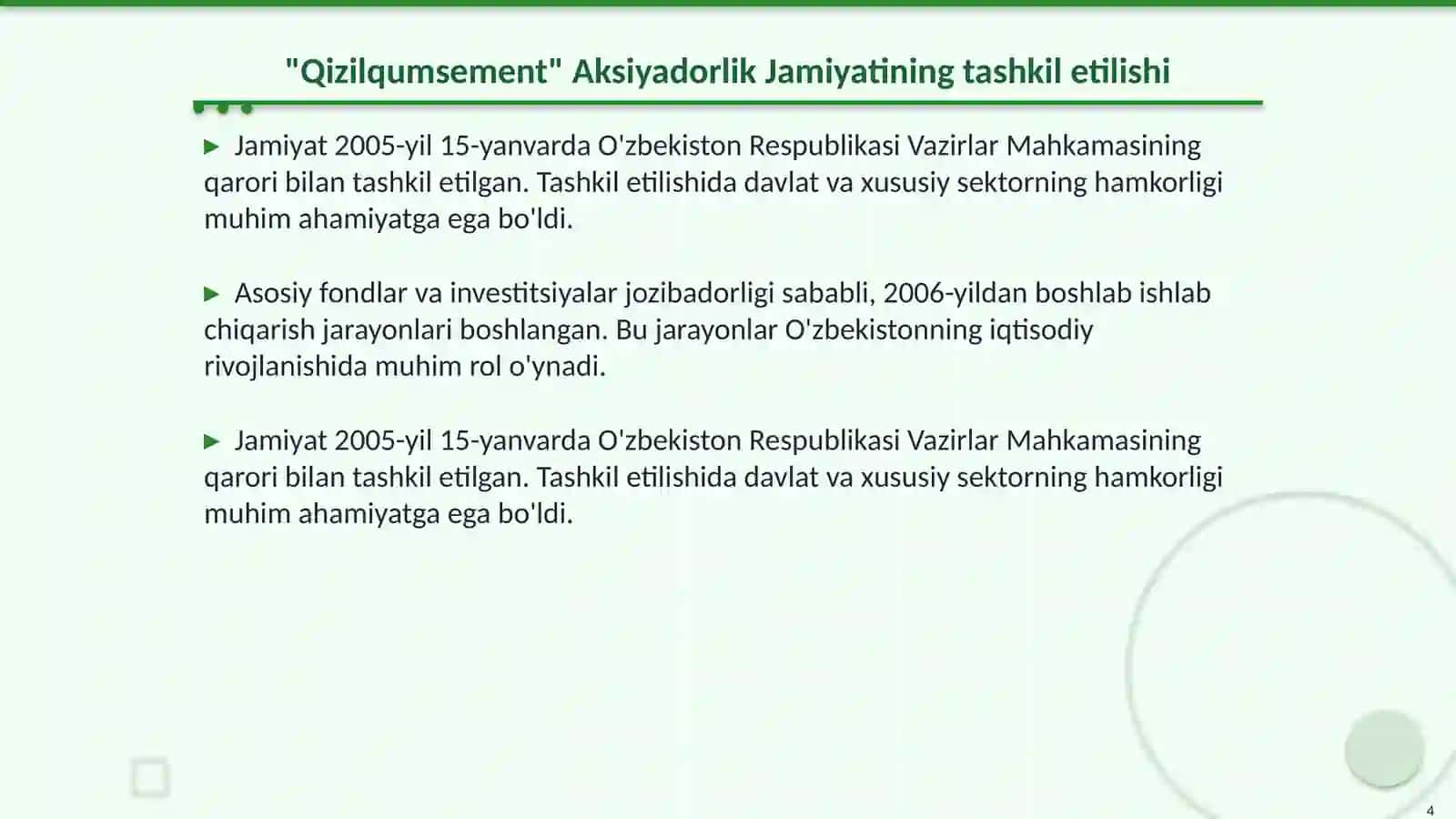 "Qizilqumsement" Aksiyadorlik Jamiyati 4