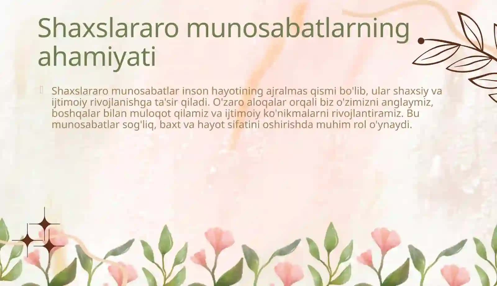 Shaxslararo munosabatlarni korreksiyalash 4