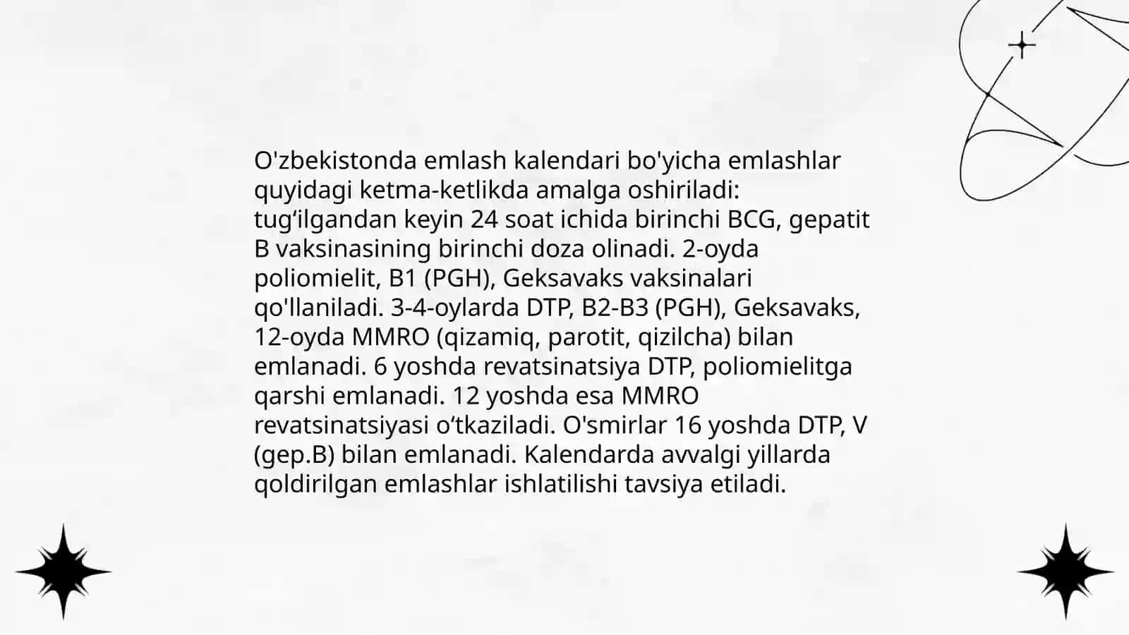 Rossiya va O'zbekiston bo'yicha emlash kalendari farqlari 4