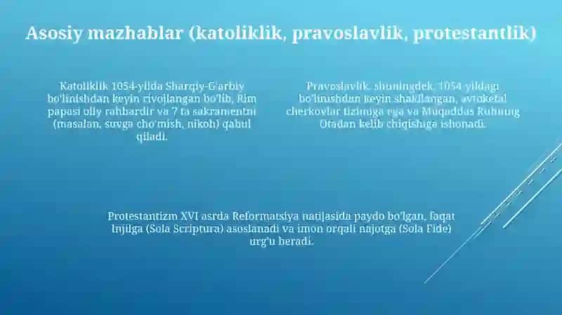 Xristianlikningyo‘nalishlari 4