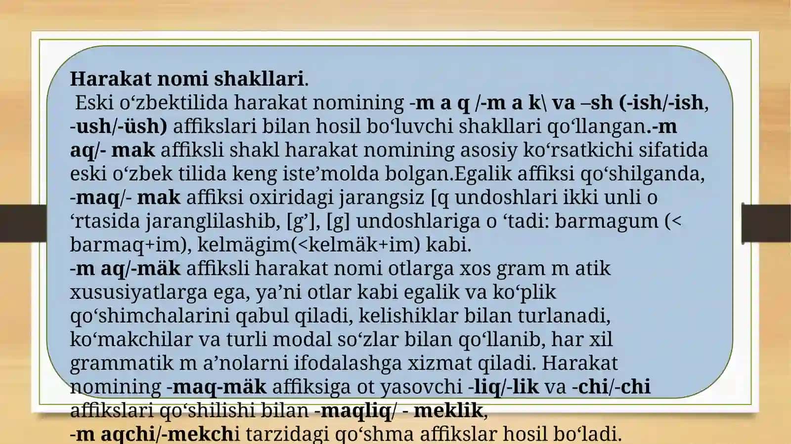 Fe’lning funksional shakllari 4