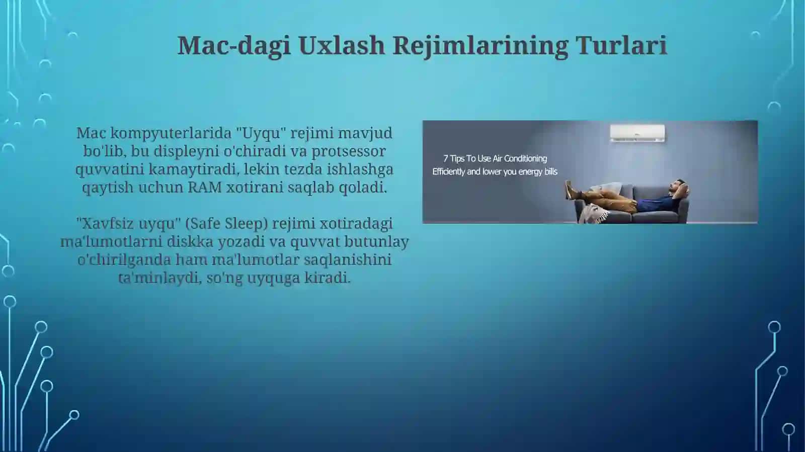MAC darajasida energiya tejovchi uyqu rejimlari 4