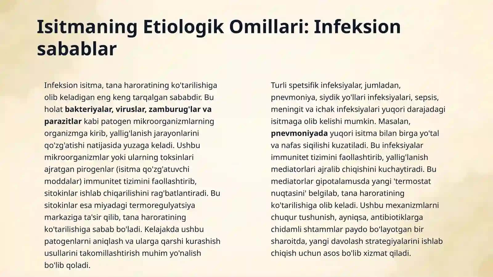 Isitmaning etiologiyasi va patogenezi, turlari, oqibatlari. 4