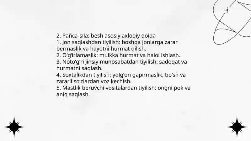 Buddaviylikning axloqiy ta'limoti 4