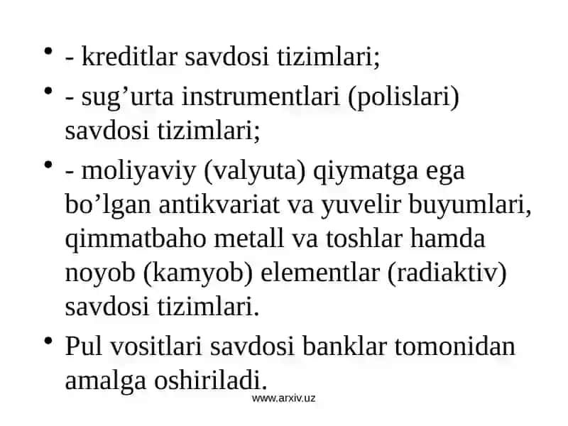 Moliya bozorlarining iqtisodiyotdagi ro’li 4