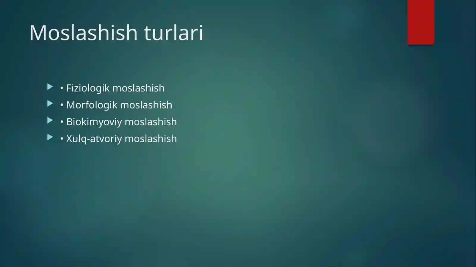 Organizmning moslashishi 4