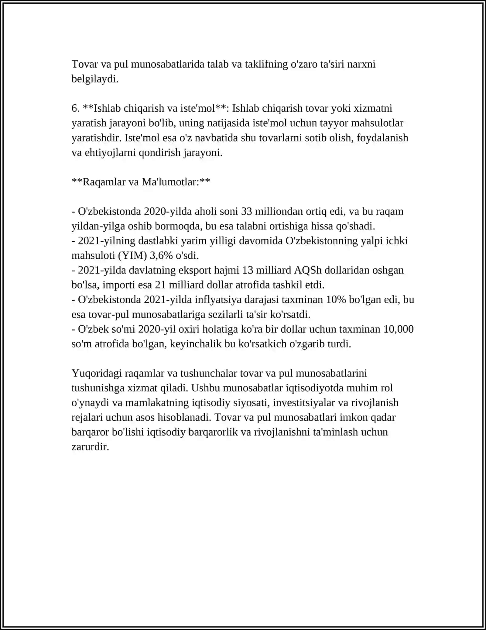 TOVAR VA PUL MUNOSABATLARI 4