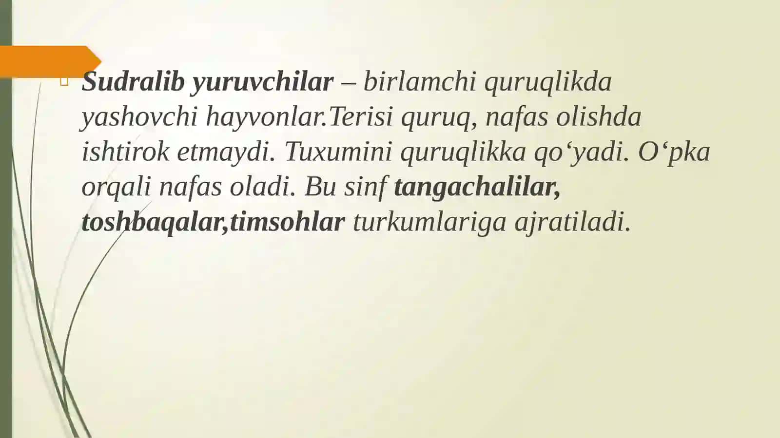 Sudralib yuruvchilar sinfi 4