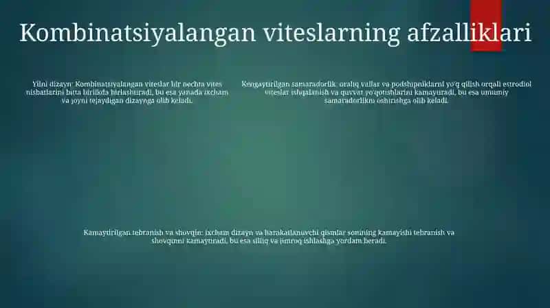Kombinatsiyalashgan Uzatmalar 4