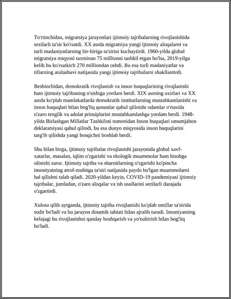 IJTIMOIY TAJRIBA 4